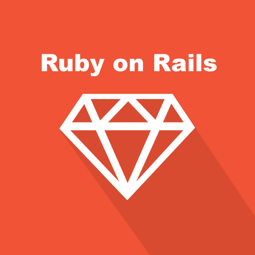 Back-end, long shadow, programming language, rails, ruby, web, web technology icon